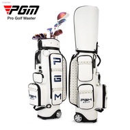 Pgm Leather Golf Bag With Wheels, Golf Bag Cover, Trolley Cart, Can Hold 13 Clubs, Ladies