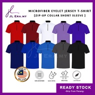 ZIP-UP COLLAR  Microfiber Eyelet Jersey T-shirt | Zip-UP Collar | Mandarin Collar  | Short Sleeve