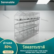 Serenable Easy-Clean Multi-Level Rabbit Cage with Waste Tray Heavy-Duty 18-Compartment Rabbit Cage f