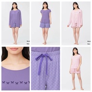 (Genuine GU Japan) Women - Demon Slayer short-sleeved shirt and short pants home wear set with Jacke
