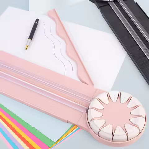 12 in 1 Rotary Paper Trimmer Wrapping Paper Cutter Sliding Guillotine Craft Zig Zag Trimmer Portable