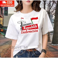 MERAH Independence Day Clothes for Girls Happy Indonesian Red and White Women's T-shirts Merdeka 202