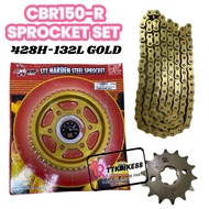 CBR150 NEW CBR150R SPROCKET CHAIN SET GOLD LANTAI SET 428H GOLD EX5 DREAM SPROCKET SET OFFER THAILAN