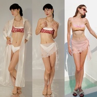 Try_yorata l Embroidered corset bralette, Mini wrap valley skirt, Tencel coat ชุดว่ายน้ำเกาะอก แบรนด