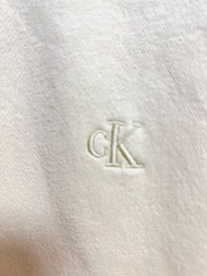二手韓版Calvin Klein鵝黃色刷毛帽T 上衣