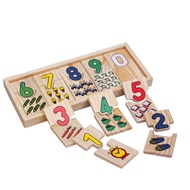 1 Set Wooden Jigsaw Puzzle Toy Wooden Number Counting Puzzle Toy Learning Numbers Matching Game Baby