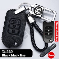 High quality For Honda Key Cover Car Key Chain Leather waterproof car accessories For Civic City CR-V Jazz Accord Odyssey Brio Mobilio Fit HR-V Pilot Shuttle Legend CR-Z CRX Freed Integra S2000 Element FR-V Insight NSX Passport Prelude