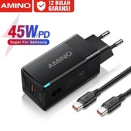 Promo AMINO PD 3.0 Charger 45W Head For Samsung Super Fast Charger TYPE C TO C Travel Adapter/ USB C