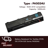 (ส่งฟรี ประกัน 1 ปี) แบตเตอรี่ โน๊ตบุ๊ค Compatible with Toshiba PA5024U SeriesSF315-51G SF314-52G ส่