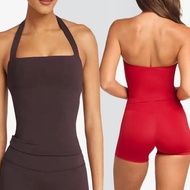 CSB NEO Yoga Vest Women Halter Neck with Chest Pad Wrap Chest Shockproof Sports Fitness Top High Wai