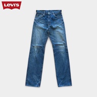 กางเกงยีนส์มือสอง Levi’s 502 Big E ริมแดง Made in Japan🇯🇵 เอว31 ยาว 45 ปลายขา 8 เฟดเซอร์ ขึ้นริ้ว