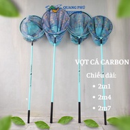Sturdy carbon fishing racket handle 2m1, 2m4, 2m7 long including racket surface 35cm 40cm 45cm