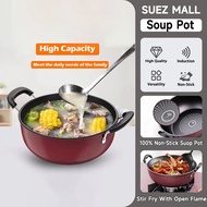 Suez 26/28/30/32 CM Soup Pot With Lid Non-Stick Induction Pot Kaserola Thickened Stewpot Kitchenware
