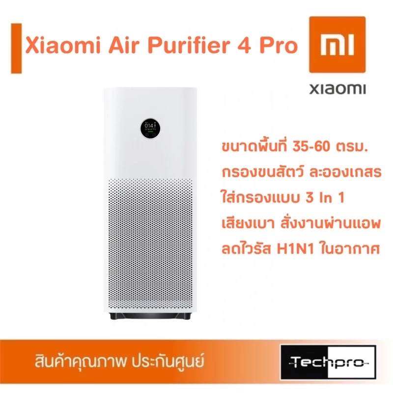 (ราคาพิเศษ​ประกันศูนย์ไทย 1 ปี)​ Xiaomi Smart Air Purifier 4 Pro เครื่องฟอกอากาศ​ขนาดงพื้นที่​ 35-60 ตรม.
