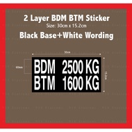 Customised Commercial Lorry JPJ STICKER / BDM BTM KG (2 Layer DECAL STICKER)