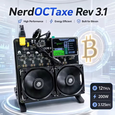 2026 New NerdOCTAXE Rev3.1 12TH/s 200W BM1370Chip Bitcoin Miner Family Personal Blockchain Virtual C