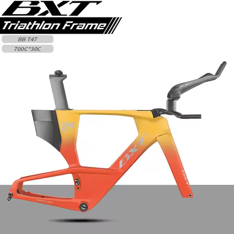 BXT 2026 T1000 Carbon Aero Triathlon Bike Frame Flat-Mounted Disc Brake F/R TT Bike Frameset High Qu