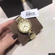 Chris代購 Michael Kors MK手錶 歐美時尚 派克 香檳金錶盤  女士手錶 腕錶 MK6056 歐美代購