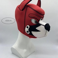 NEW New Red Black padded Rubber Full Head Snowy Fox Hood Mask with Ears Collar for Cosplay Costumes