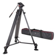 74"/188cm Video Camera Tripod Professional Heavy Duty Tripod with Fluid Drag Head and QR Plate, Alum