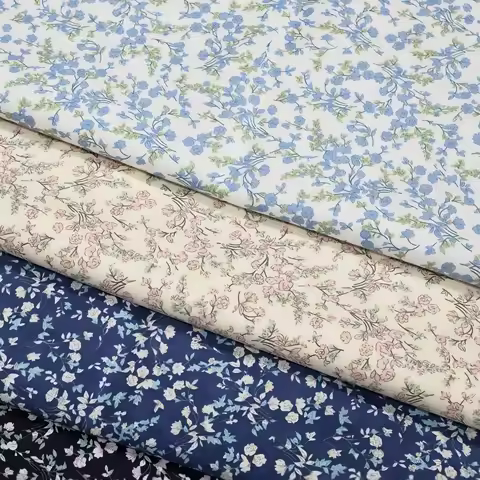 0.5m/1m/2m/3m/4m/5m High Quality 100% Cotton Plants Floral Printed Fabric for DIY Crafts Dressmaking