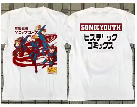 1992 Sonic Youth "Hysterical Astronaut" Japan Tour T-shirt Print Pattern Casual Daily Wear Gifts for