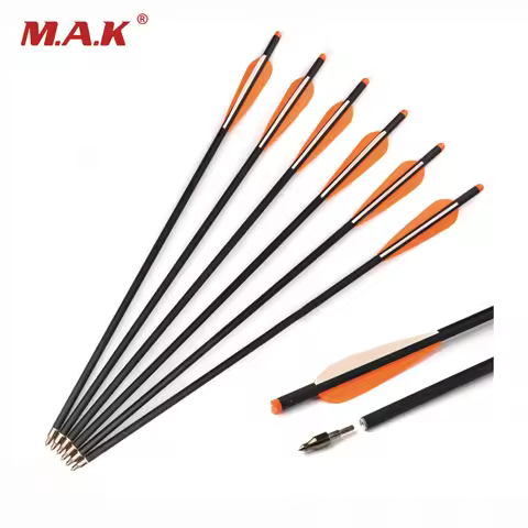 20 Inch Mixed Carbon Crossbow Arrow Diameter 8.8 mm Spine 300 Changeable Arrowheads for Archery Hunt