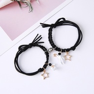 【Bosuer💛COD】2 Pcs/Set Gelang Couple Magnet Astronot Liontin Bintang Pasangan Elastis Yang Dapat Disesuaikan Korea Wanita Pria Hadiah