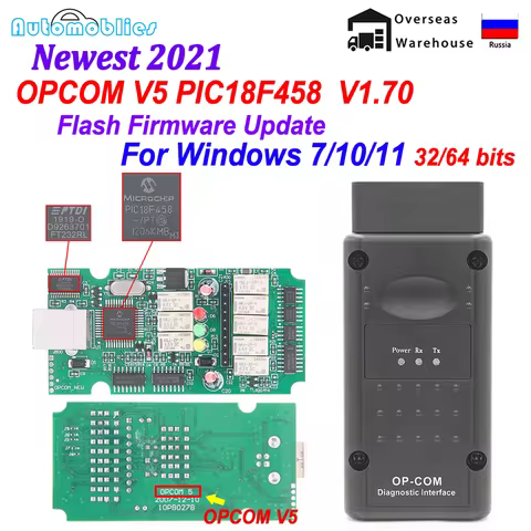 OPCOM V5 V1.70 PIC18F458 FTDI Flash Firmware update CAN BUS OP COM 1.70 For Opel 2021 OBD OBD2 Scann
