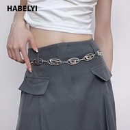 HABELYI Chain Belt, Y2K Woman Metal Waist Chain, Waist Decoration Luxury Design Spicy Girl Retro Dre