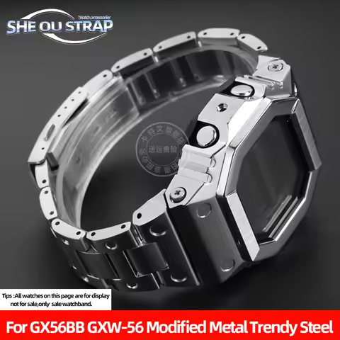Stainless steel For Casio G-SHOCK GX56BB GXW-56 Watch Case + Strap GX-56BB Modified Stainless Steel