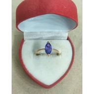 UNGU MATA 1 gram purple oval eye ring, 1 gram light gold