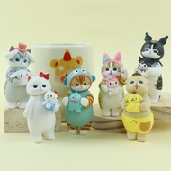 6Pcs/set Sanrio Figure Mofusand Hark Cat Cinnamoroll Kuromi Doll  Sanrio Anime Figure Hello Kitty Ha