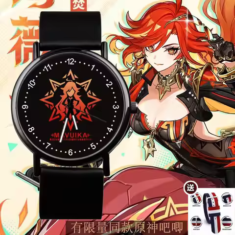 Game Impact Cos Quartz Watch Focalors Furina Scaramouche Wanderer Waterproof Silicone adult Anime El