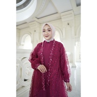 [✅Ready] 3In1 Maxi Dara Set Outer Dress Panjang Muslim Gamis Pesta