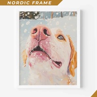 Wall paintings, Puppy Art Print, Winter Snow Dog Poster, Christmas Home Decor, Digital Print Downloa