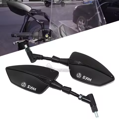 Motorcycle CNC 8mm 10mm Mirror Rearview Rear View Side Back Blue Mirrors For SYM MAXSYM 600i TL500 T
