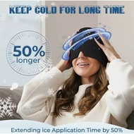 【Double Layer】Migraine Relief Cap Gel Cap Headache Fever Relief Cap Ice Pack Tension Reliever Hot Co