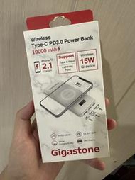 GIGASTONE 10000mAh PD/QC3.0 15W 無線快充 行動電源 白色 ( QP-10100W )