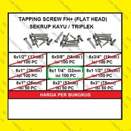 Wood Screws Tapping Screws FH 6 x 1 1/4" (11.7 mm)