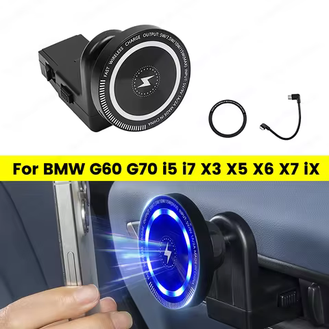 Auchi Rear Seat Mobile Phone Charging Stand Magnetic Pad Phone Holder For BMW G60 G70 i5 i7 New X3 X