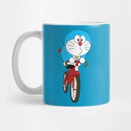 Doraemon ride bicycle glass Mug