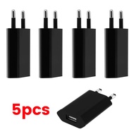 1-5Pcs Black Universal 5W EU Plug Travel USB Wall Charger 5V/1A Rapid Charging For iPhone 6S 7 8 Plu