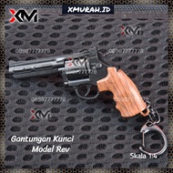 Gantungan Kunci Mobil Motor Model Pistol Airsoft REV 701 HITAM