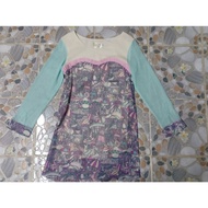 Ad12t280 (January 1) Women's Printed Dress With Glitter Long Sleeves Areeya Brand Made In korea