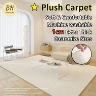 [BH]Plain Creamy Luxury Living Room Carpet Ins Soft Foot Mat Plush Carpet Thick Bedroom Big Fur Carp
