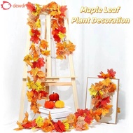 DEWDROP​ Artificial Maple Garland, Silk Maple Leaves 1.7m Red Autumn Maple Leaves, Durable Lifelike 