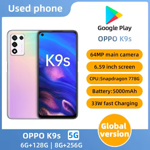 Oppo K9S 5G Smart Phone CPU Snapdragon 778G 6.59 inch Screen 64.0MP 33W Charger Android 11.0 OTA 500