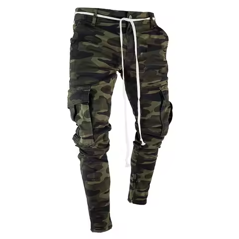 drop shipping Camouflage Streetwear Harem Men's Pants Casual Slim Fit Sweatpants Men Multi-pocket Ca