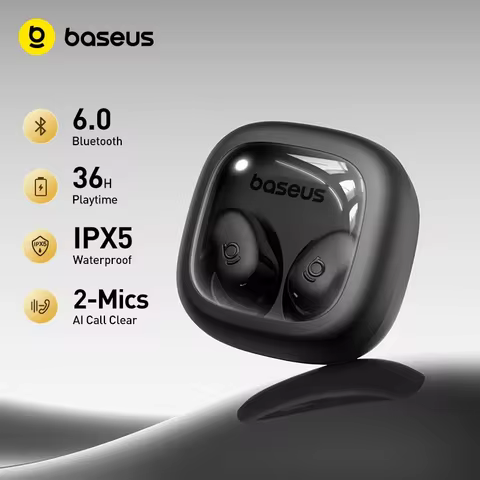 Baseus Bass WM02s Wireless Eabuds Bluetooth 6.0 TWS Eaephones Mini and compact Comfortable wear, 36 
